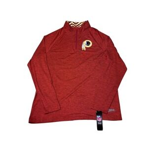 NWT NFL‎ Washington Commanders Zubaz Space Dye 1/4 Zip Pullover Top XL Red